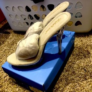 Clear platform heels